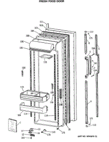 02 - Fresh Food Door parts for Ge Refrigerator MSX27DRSMAD from AppliancePartsPros.com