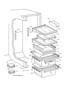06 - Fresh Food Shelves parts for Ge Refrigerator TFK28ZFZAAA from AppliancePartsPros.com