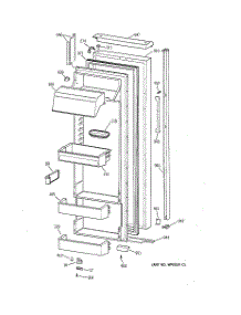 02 - Fresh Food Door parts for Ge Refrigerator TPX24BRYEWW from AppliancePartsPros.com