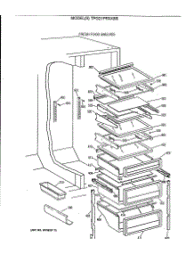 05 - Fresh Food Shelves parts for Ge Refrigerator TPG21PRXABB from AppliancePartsPros.com