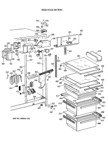 03 - Fresh Food Section parts for Ge Refrigerator TFG22ZRVAWH from AppliancePartsPros.com
