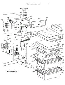 04 - Fresh Food Section parts for Ge Refrigerator TFX27ZRSBAD from AppliancePartsPros.com
