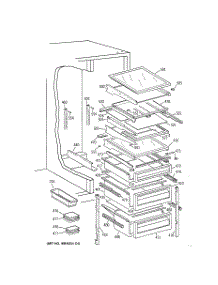 06 - Fresh Food Shelves parts for Ge Refrigerator TFJ28PFBAAA from AppliancePartsPros.com