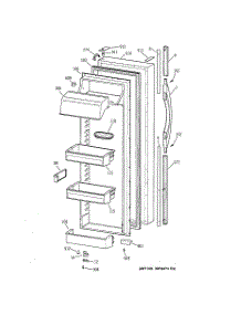 02 - Fresh Food Door parts for Ge Refrigerator TFK30PRBAWW from AppliancePartsPros.com