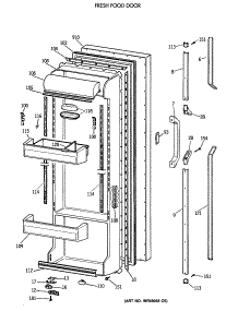 02 - Fresh Food Door parts for Ge Refrigerator TFG24PEVAWH from AppliancePartsPros.com