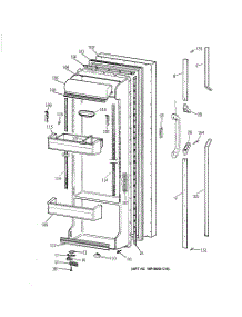 02 - Fresh Food Door parts for Ge Refrigerator TFG24PEXCWH from AppliancePartsPros.com