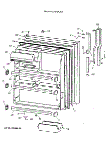02 - Fresh Food Door parts for Ge Refrigerator TBT21JATERWH from AppliancePartsPros.com