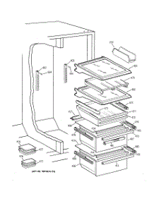 05 - Fresh Food Shelves parts for Ge Refrigerator TFK27ZFXEAA from AppliancePartsPros.com