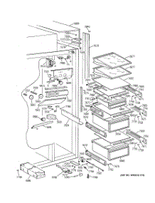 04 - Fresh Food Section parts for Ge Refrigerator ZIS36NTC from AppliancePartsPros.com