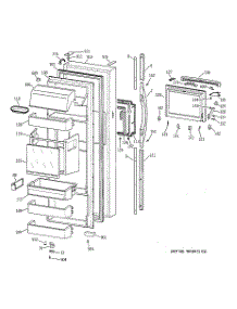02 - Fresh Food Door parts for Ge Refrigerator TFK28PFBAAA from AppliancePartsPros.com