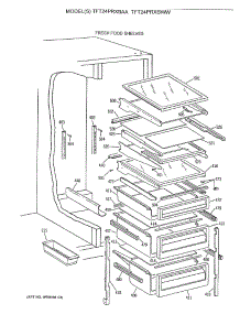 05 - Fresh Food Shelves parts for Ge Refrigerator TFT24PRXBWW from AppliancePartsPros.com