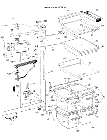 03 - Fresh Food Section parts for Ge Refrigerator TFF22ZCB from AppliancePartsPros.com