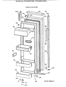 02 - Fresh Food Door parts for Ge Refrigerator TPX24BRYAWW from AppliancePartsPros.com
