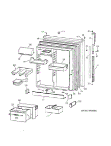 03 - Fresh Food Door parts for Ge Refrigerator TBX22PRBMLWW from AppliancePartsPros.com