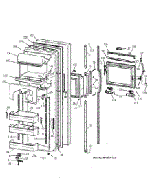 02 - Fresh Food Door parts for Ge Refrigerator MSK27DHZBWH from AppliancePartsPros.com