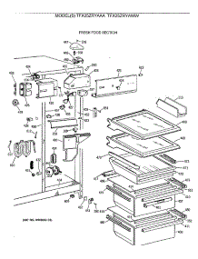 04 - Fresh Food Section parts for Ge Refrigerator TFX25ZRYAWW from AppliancePartsPros.com