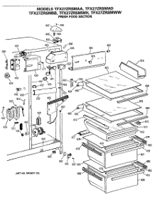 04 - Fresh Food Section parts for Ge Refrigerator TFX27ZRSMWW from AppliancePartsPros.com