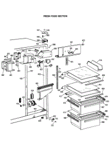 03 - Fresh Food Section parts for Ge Refrigerator TFG20JASCWH from AppliancePartsPros.com