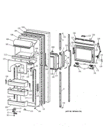 02 - Fresh Food Door parts for Ge Refrigerator MSK27DHZAWH from AppliancePartsPros.com