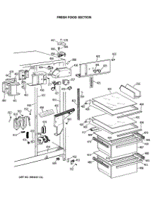 03 - Fresh Food Section parts for Ge Refrigerator MSG22GRSMWH from AppliancePartsPros.com