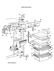 03 - Fresh Food Section parts for Ge Refrigerator MSG22GAVAWH from AppliancePartsPros.com