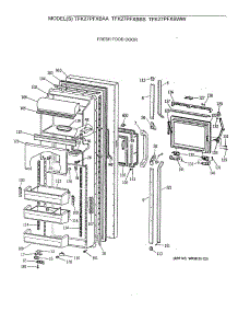 02 - Fresh Food Door parts for Ge Refrigerator TFK27PFXBBB from AppliancePartsPros.com