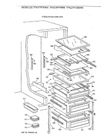 05 - Fresh Food Shelves parts for Ge Refrigerator TFK27PFXBBB from AppliancePartsPros.com