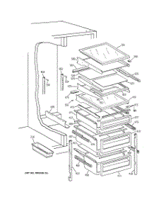 05 - Fresh Food Shelves parts for Ge Refrigerator TFH22PRYAWW from AppliancePartsPros.com