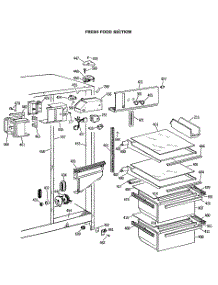 03 - Fresh Food Section parts for Ge Refrigerator MSG22GASCAD from AppliancePartsPros.com