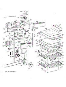03 - Fresh Food Section parts for Ge Refrigerator TFT25JWYFWW from AppliancePartsPros.com