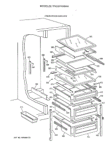 05 - Fresh Food Shelves parts for Ge Refrigerator TFK22PRXBAA from AppliancePartsPros.com