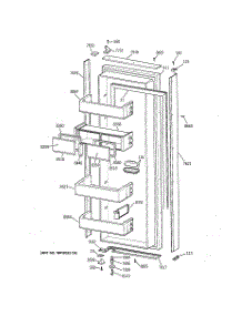 02 - Fresh Food Door parts for Ge Refrigerator ZISW48DYA from AppliancePartsPros.com