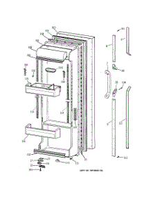 02 - Fresh Food Door parts for Ge Refrigerator TFX22PPZBBB from AppliancePartsPros.com