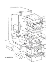 05 - Fresh Food Shelves parts for Ge Refrigerator MSK27PFZBWW from AppliancePartsPros.com