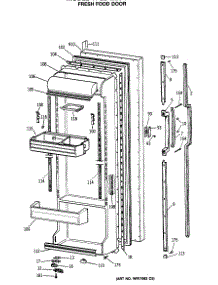 02 - Fresh Food Door parts for Ge Refrigerator TFG24ZESCWH from AppliancePartsPros.com