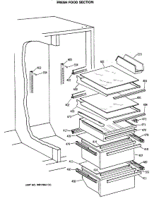 05 - Fresh Food Section parts for Ge Refrigerator TFG24ZESCWH from AppliancePartsPros.com