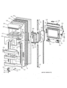02 - Fresh Food Door parts for Ge Refrigerator TFK27ZFZAAA from AppliancePartsPros.com