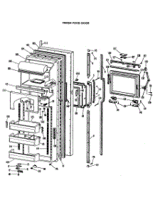 02 - Fresh Food Door parts for Ge Refrigerator TFXC24FLR from AppliancePartsPros.com