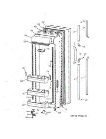02 - Fresh Food Door parts for Ge Refrigerator TFG27PRXCWW from AppliancePartsPros.com