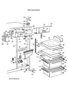 03 - Fresh Food Section parts for Ge Refrigerator TFG20JAVAWH from AppliancePartsPros.com