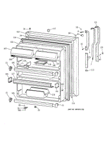 02 - Fresh Food Door parts for Ge Refrigerator TBX19DIYGRAA from AppliancePartsPros.com