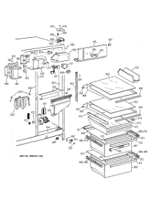 03 - Fresh Food Section parts for Ge Refrigerator TFG22JRBCWH from AppliancePartsPros.com