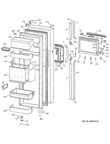 02 - Fresh Food Door parts for Ge Refrigerator TFX30PBZCWW from AppliancePartsPros.com