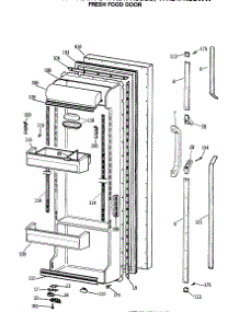 02 - Fresh Food Door parts for Ge Refrigerator TFH24PRSBBB from AppliancePartsPros.com