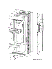 02 - Fresh Food Door parts for Ge Refrigerator TFX25ZRYFAA from AppliancePartsPros.com