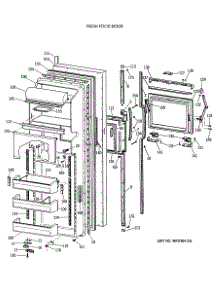 02 - Fresh Food Door parts for Ge Refrigerator TFK24ZFTCAD from AppliancePartsPros.com