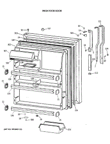 02 - Fresh Food Door parts for Ge Refrigerator TBH21JATFRAD from AppliancePartsPros.com