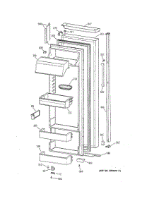 02 - Fresh Food Door parts for Ge Refrigerator TPX24SPZCBS from AppliancePartsPros.com