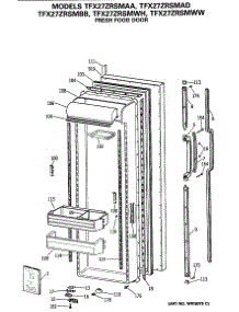 02 - Fresh Food Door parts for Ge Refrigerator TFX27ZRSMAA from AppliancePartsPros.com