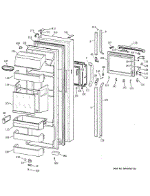 02 - Fresh Food Door parts for Ge Refrigerator TPX24PBZCBB from AppliancePartsPros.com